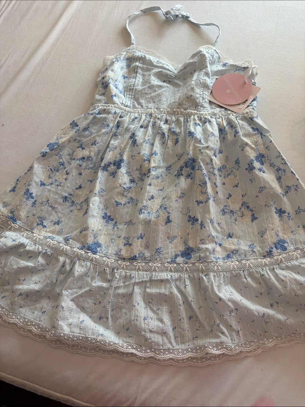 Love shack fancy x target girls blue flower floral dress size 14